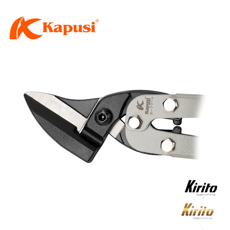 Kéo Cắt Tôn Mỏ Nghiêng 45 Độ Kapusi K0077 10 Inch Chính Hãng, Lưỡi Thép CR-V Cắt Tôn Sắc Bén