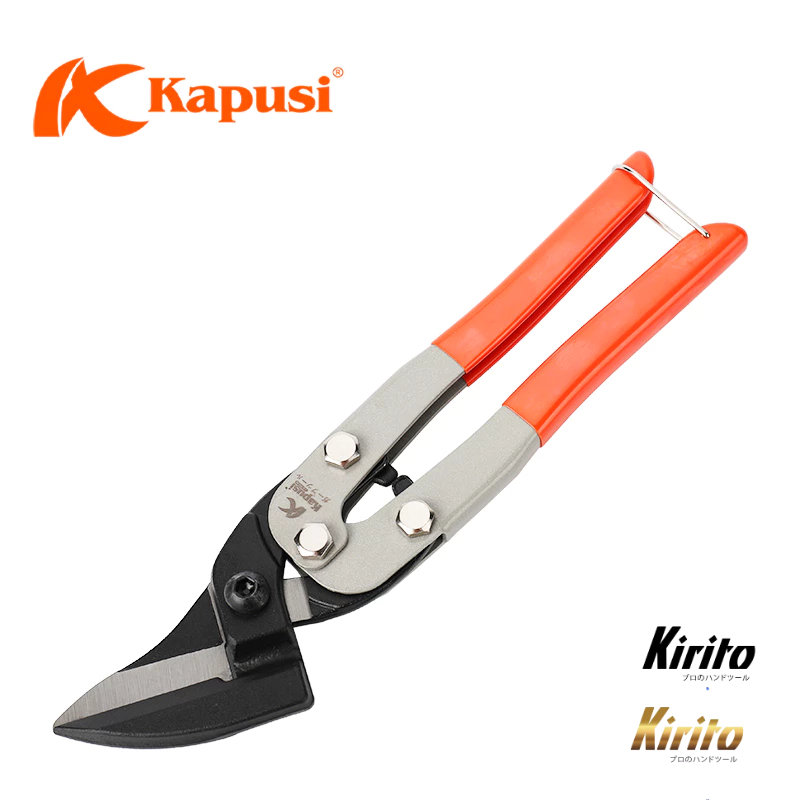 Kéo Cắt Tôn Mỏ Nghiêng 45 Độ Kapusi K0077 10 Inch Chính Hãng, Lưỡi Thép CR-V Cắt Tôn Sắc Bén