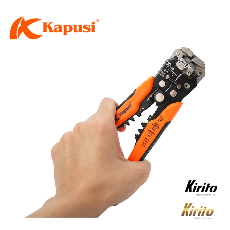 Kìm Tuốt Dây Điện Tự Động Kapusi 8 Inch 200mm K0339 - Kìm Bấm Cos, Cắt Dây Điện Đa Năng Công Nghiệp