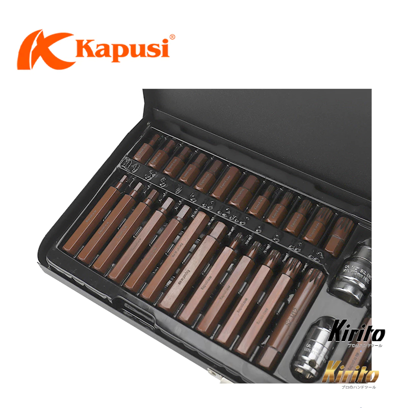 Bộ tuýp lục giác hoa thị 40 chi tiết Kapusi, đựng trong hộp thép sơn tĩnh điện
