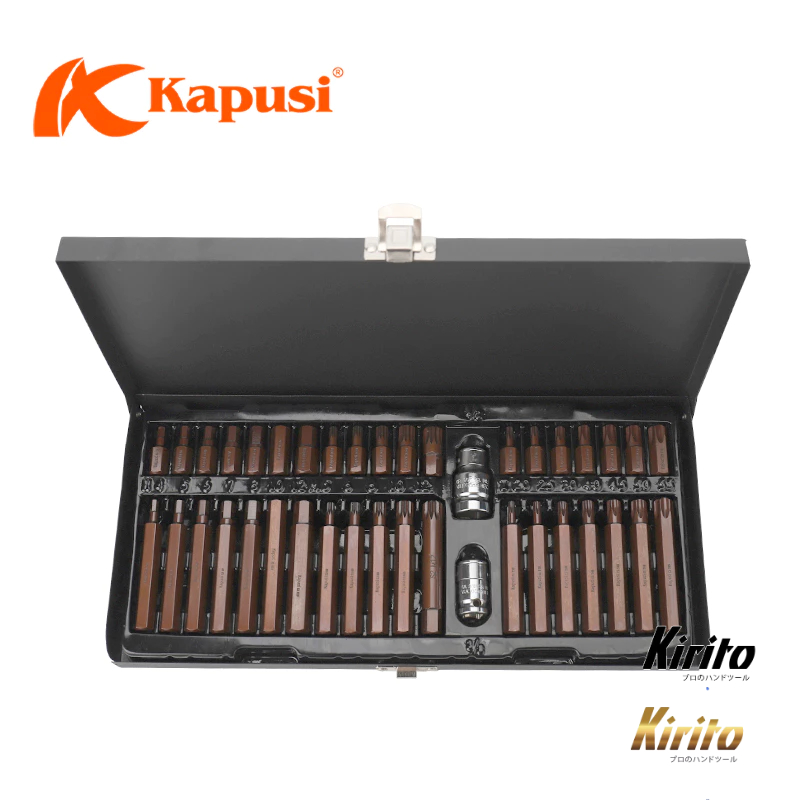 Bộ tuýp lục giác hoa thị 40 chi tiết Kapusi, đựng trong hộp thép sơn tĩnh điện