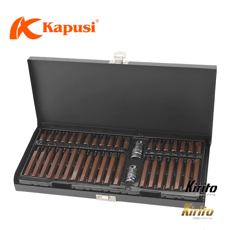 Bộ tuýp lục giác hoa thị 40 chi tiết Kapusi, đựng trong hộp thép sơn tĩnh điện