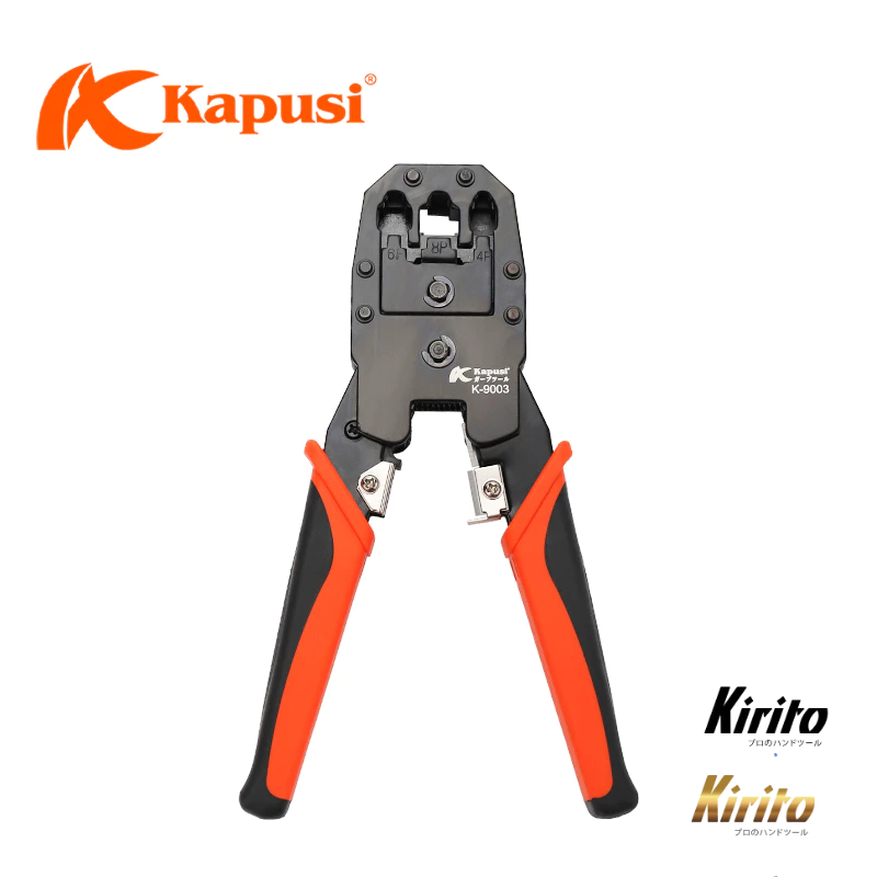 Kềm bấm đầu mạng internet hãng Kapusi Japan, 3 đầu tích hợp 4P, 6P, 8P
