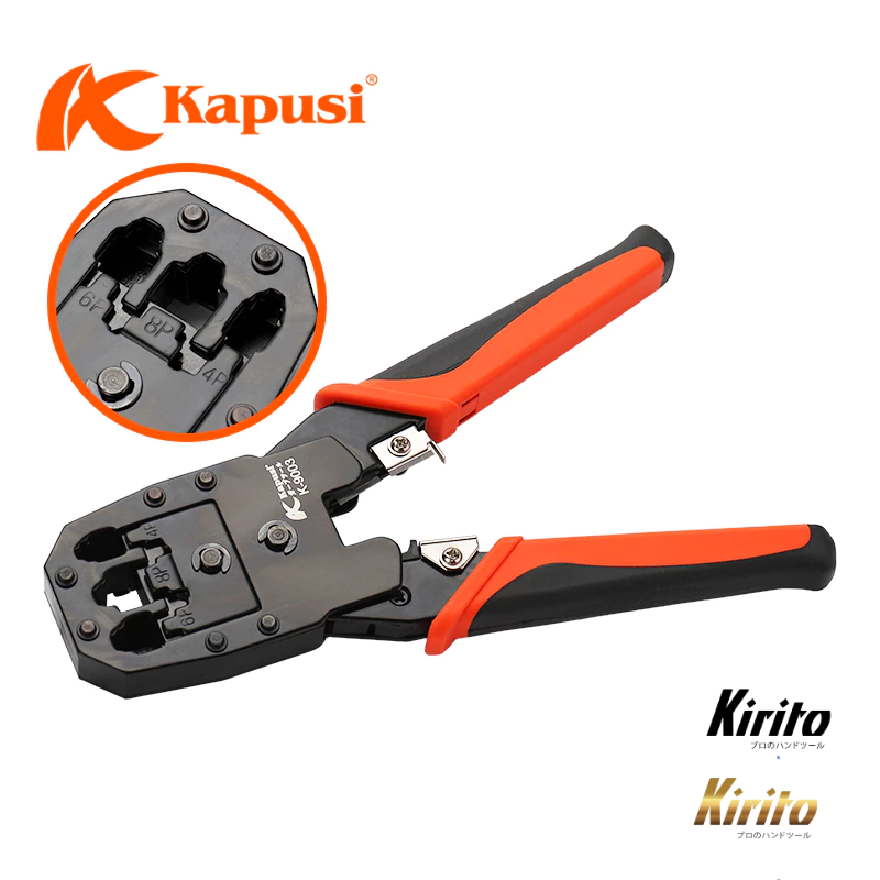 Kềm bấm đầu mạng internet hãng Kapusi Japan, 3 đầu tích hợp 4P, 6P, 8P