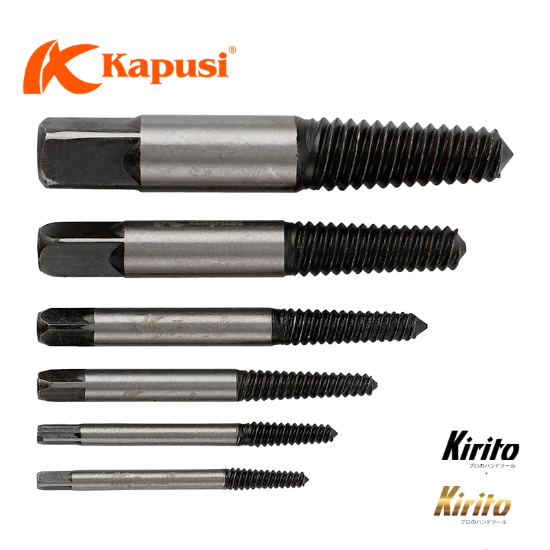Bộ tháo bu lông ốc vít gãy hãng Kapusi Nhật Bản gồm bộ 5 chi tiết và bộ 6 chi tiết