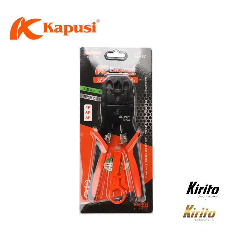 Kềm bấm đầu mạng internet hãng Kapusi Japan, 3 đầu tích hợp 4P, 6P, 8P
