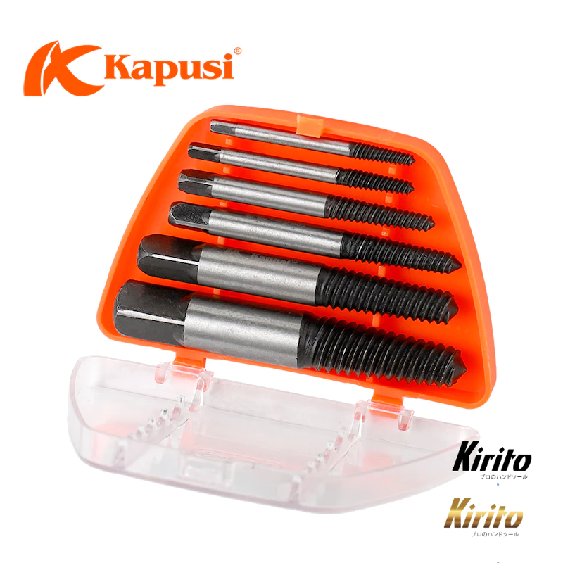Bộ tháo bu lông ốc vít gãy hãng Kapusi Nhật Bản gồm bộ 5 chi tiết và bộ 6 chi tiết