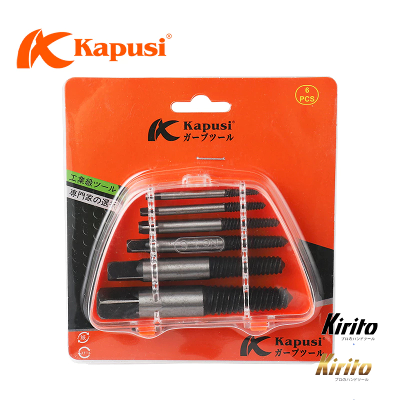 Bộ tháo bu lông ốc vít gãy hãng Kapusi Nhật Bản gồm bộ 5 chi tiết và bộ 6 chi tiết