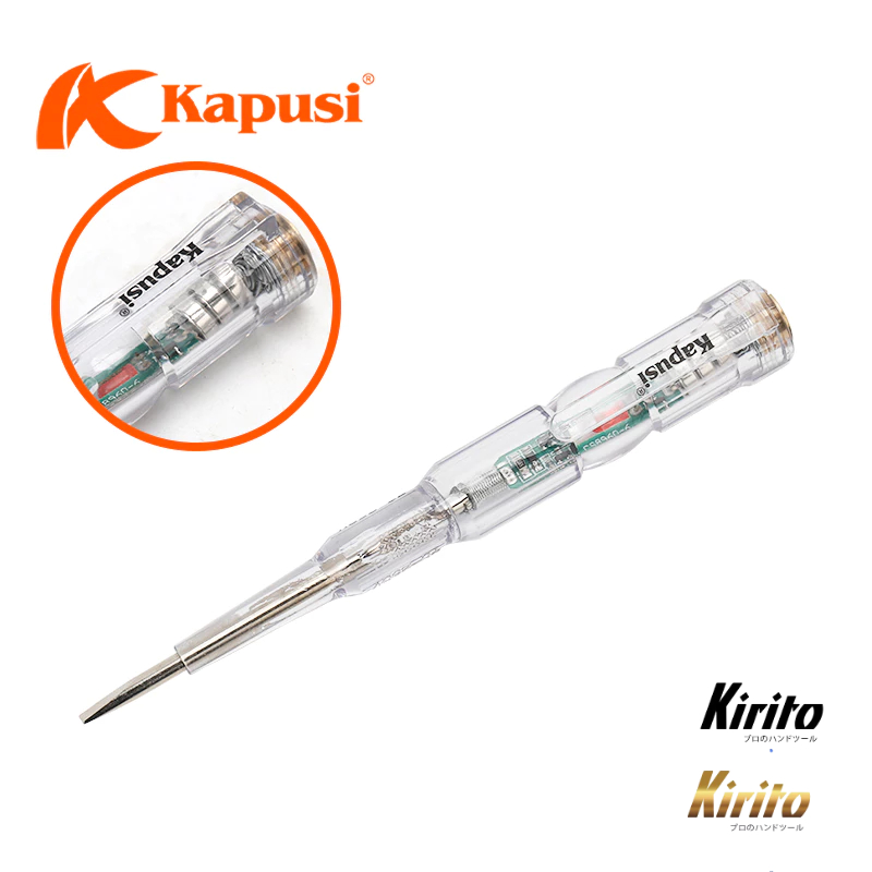Bút thử điện cao cấp KAPUSI Japan kháng nước, nhựa trong suốt cách điện,chịu nhiệt