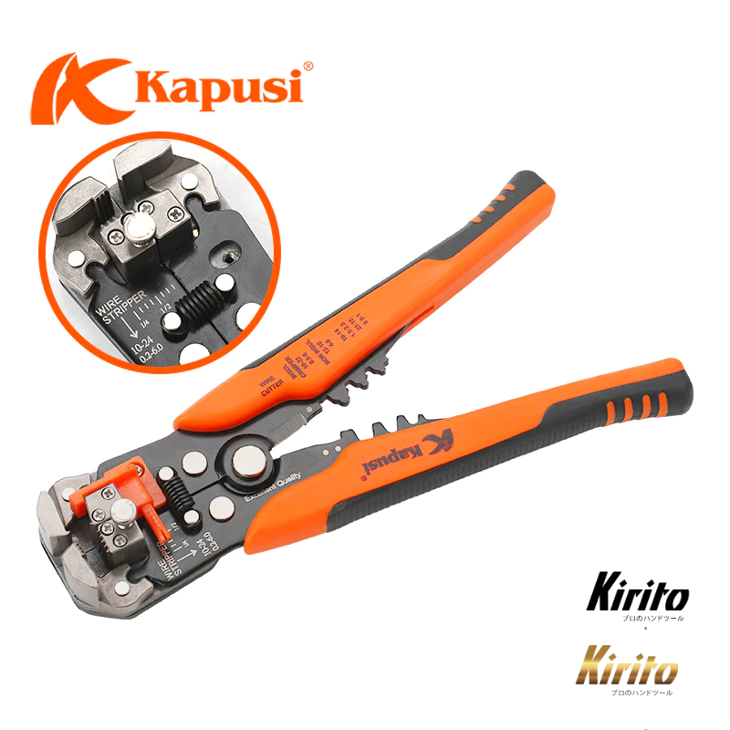 Kìm Tuốt Dây Điện Tự Động Kapusi 8 Inch 200mm K0339 - Kìm Bấm Cos, Cắt Dây Điện Đa Năng Công Nghiệp