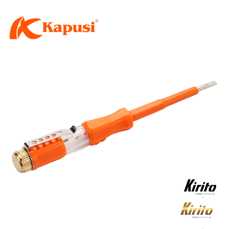 Bút Thử Điện Thân Cam Kapusi Cao Cấp 500V Chính Hãng – Dò Điện Chính Xác, Nhựa Cách Điện An Toàn, Chống Cháy