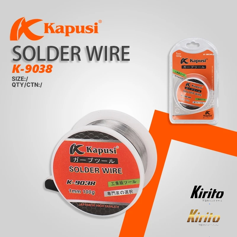 Cuộn thiếc hàn KAPUSI Japan K-9038, 1mm 100g thiếc hỗn hợp nhựa thông mau dính