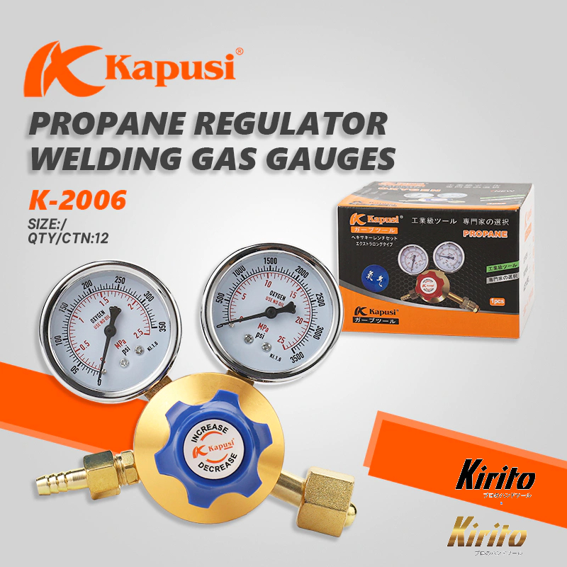 Đồng hồ ga điều áp khí oxy KAPUSI Nhật Bản, van giảm áp, áp suất 15Mpa