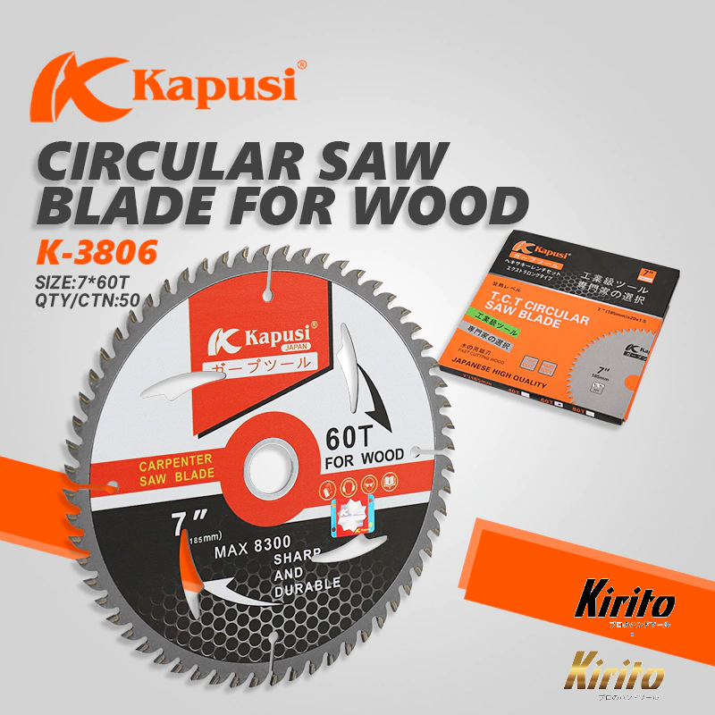 Lưỡi Cắt Gỗ KAPUSI Hợp Kim | 110–250mm | 30T 40T 60T | Dùng Máy Cắt Gỗ