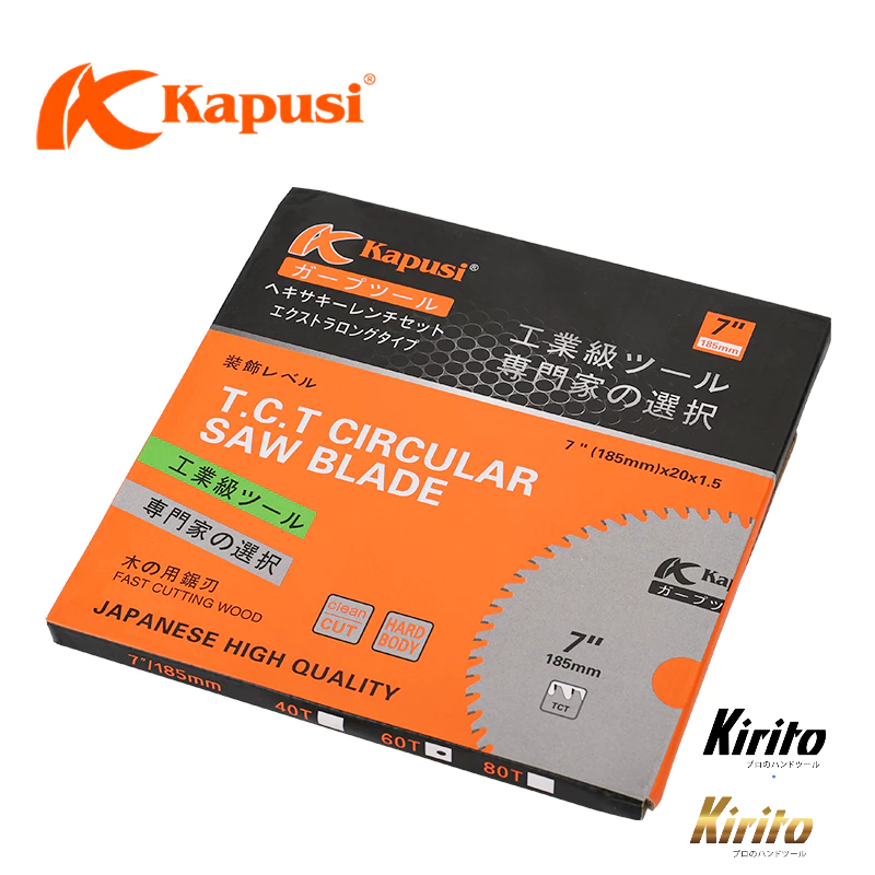 Lưỡi Cắt Gỗ KAPUSI Hợp Kim | 110–250mm | 30T 40T 60T | Dùng Máy Cắt Gỗ