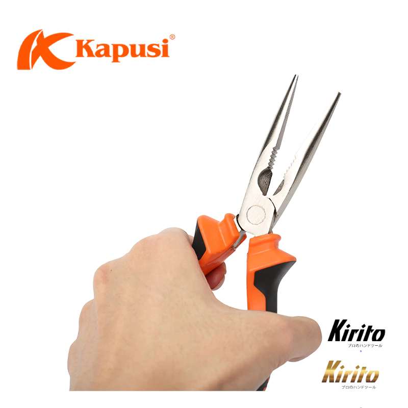 Kìm Mũi Nhọn Kirito Japan 6 Inch 8 inch - Thép CR-V Không Gỉ, Cứng Rắn, Chống Trơn Trượt