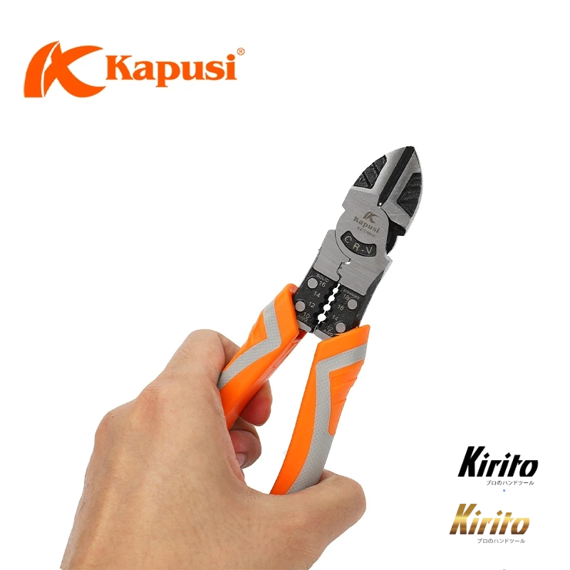 Kìm Cắt Kapusi K8071 Japan 8 Inch (200mm) Thép CR-V Chống Gỉ, Lưỡi Sắc Bén, Cắt Dây Điện, Dây Thép
