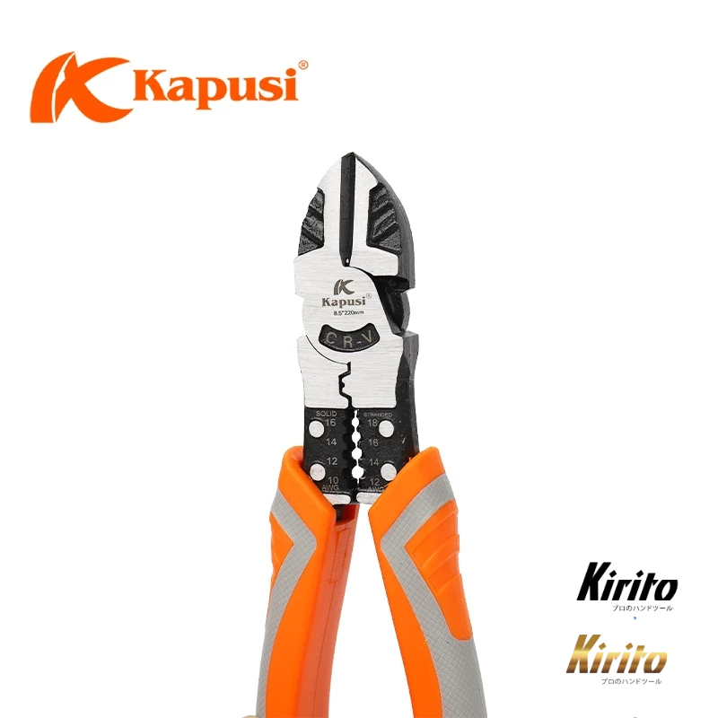 Kìm Cắt Kapusi K8071 Japan 8 Inch (200mm) Thép CR-V Chống Gỉ, Lưỡi Sắc Bén, Cắt Dây Điện, Dây Thép