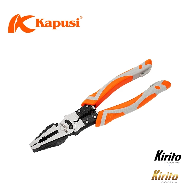 Kìm điện đa năng 8.5inch 215mm KAPUSI Japan, thép CR-V độ cứng cao lưỡi kìm sắc bén k8070