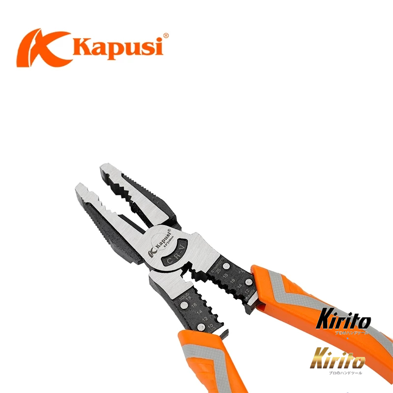 Kìm điện đa năng 8.5inch 215mm KAPUSI Japan, thép CR-V độ cứng cao lưỡi kìm sắc bén k8070