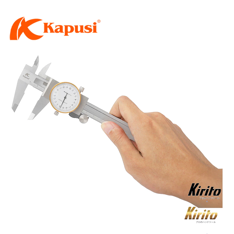 Thước kẹp cơ đồng hồ Kapusi hàng chính hãng, độ bền cao, đo chính xác, mặt đồng hồ chịu va đập k2907