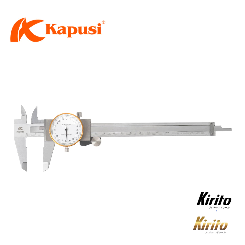 Thước kẹp cơ đồng hồ Kapusi hàng chính hãng, độ bền cao, đo chính xác, mặt đồng hồ chịu va đập k2907