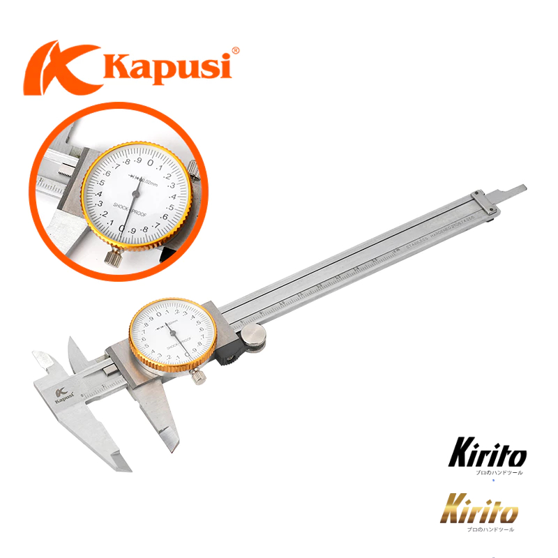 Thước kẹp cơ đồng hồ Kapusi hàng chính hãng, độ bền cao, đo chính xác, mặt đồng hồ chịu va đập k2907