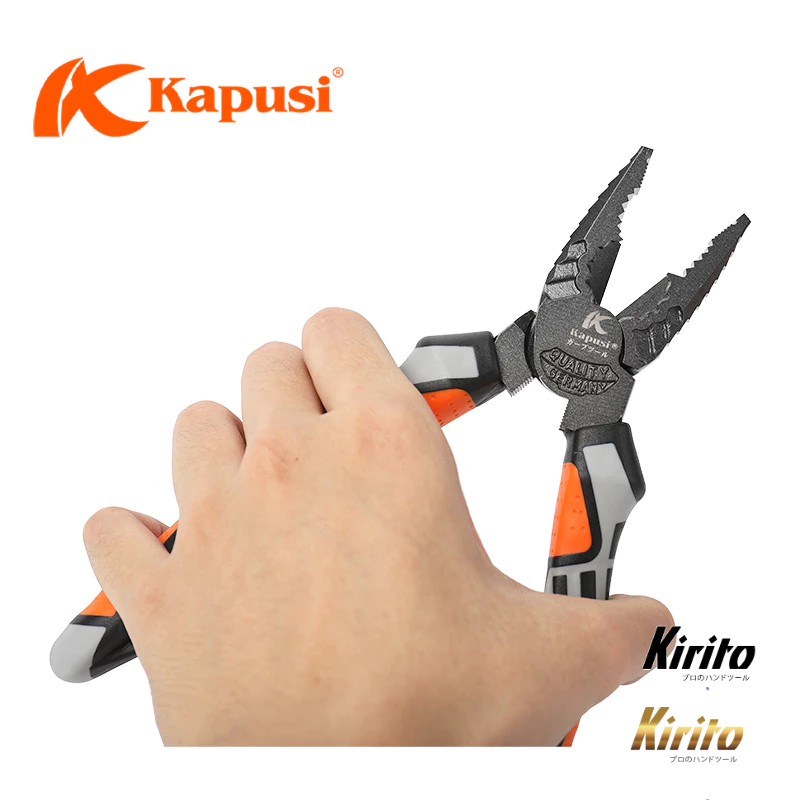 Kìm điện Nhật Kapusi cao cấp kiểu đức thép CRV cao cấp, trợ lực 30% k8000