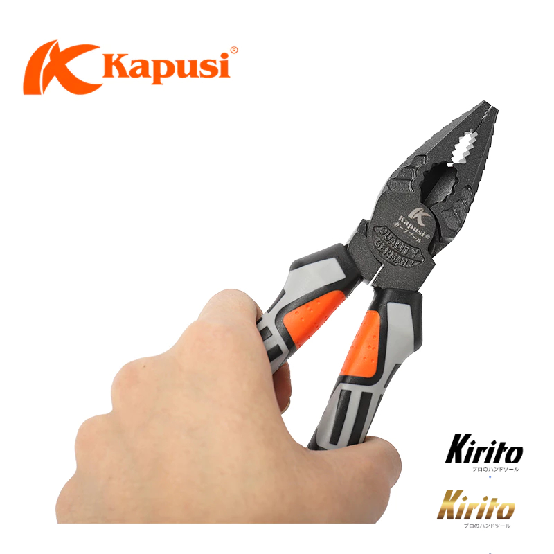 Kìm điện Nhật Kapusi cao cấp kiểu đức thép CRV cao cấp, trợ lực 30% k8000