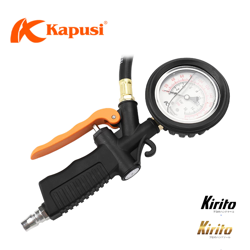 Đầu bơm xe ô tô - xe máy -đồng hồ đo lốp xe Nhật Kapusi
