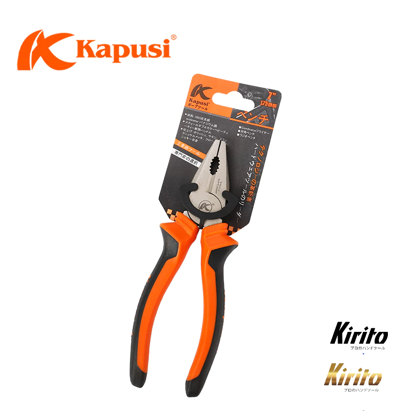 Kìm Điện Kapusi Japan 7 Inch K8022 Chính Hãng, Thép CR-V Mạ Niken Chống Gỉ, Kìm Điện Chịu Lực