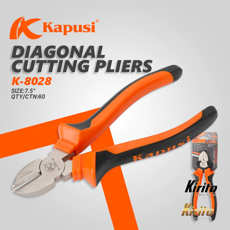 Kìm cắt cỡ 7 inch/175mm hãng Kapusi Nhật Bản cao cấp mạ niken K8028