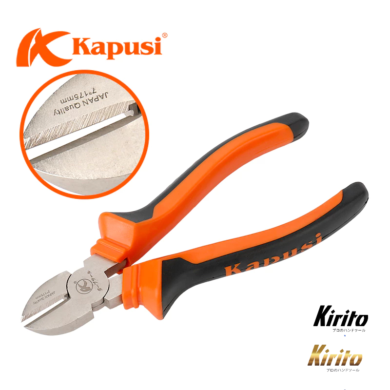 Kìm cắt cỡ 7 inch/175mm hãng Kapusi Nhật Bản cao cấp mạ niken K8028