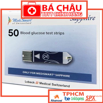 [CHÍNH HÃNG] MEDISMART SAPPHIRE 25 QUE hoặc 50 QUE - Que thử đường huyết dùng cho máy MediSmart Sapphire,test tiểu đường