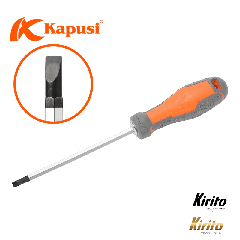 Tua Vít 2 Đầu Dẹp Bake Kapusi 6x100mm / 6x150mm / 6x200mm, Chất Liệu Thép CRV Cao Cấp Bền Bỉ