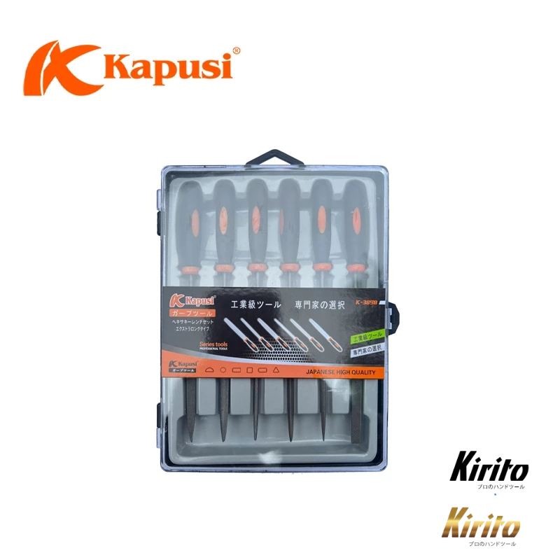 Bộ dũa 6 cái hãng KAPUSI Japan K-3898, dài 140mm, chất liệu hợp kim cao cấp