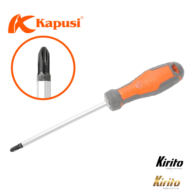 Tua Vít 2 Đầu Dẹp Bake Kapusi 6x100mm / 6x150mm / 6x200mm, Chất Liệu Thép CRV Cao Cấp Bền Bỉ