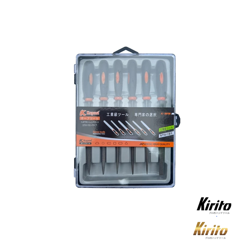Bộ dũa 6 cái hãng KAPUSI Japan K-3898, dài 140mm, chất liệu hợp kim cao cấp