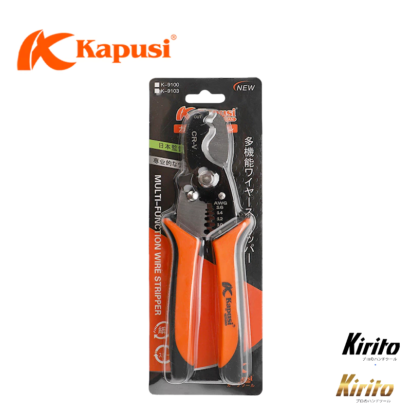 Kìm Cắt Cáp & Tuốt Dây Điện KAPUSI JAPAN K9101 Đa Năng Cắt Cáp 28mm