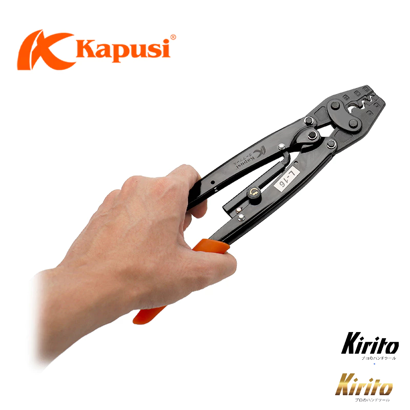 Kìm bấm cos cộng lực Kapusi 22L 16L | Kìm ép cote tròn cán dài đa năng