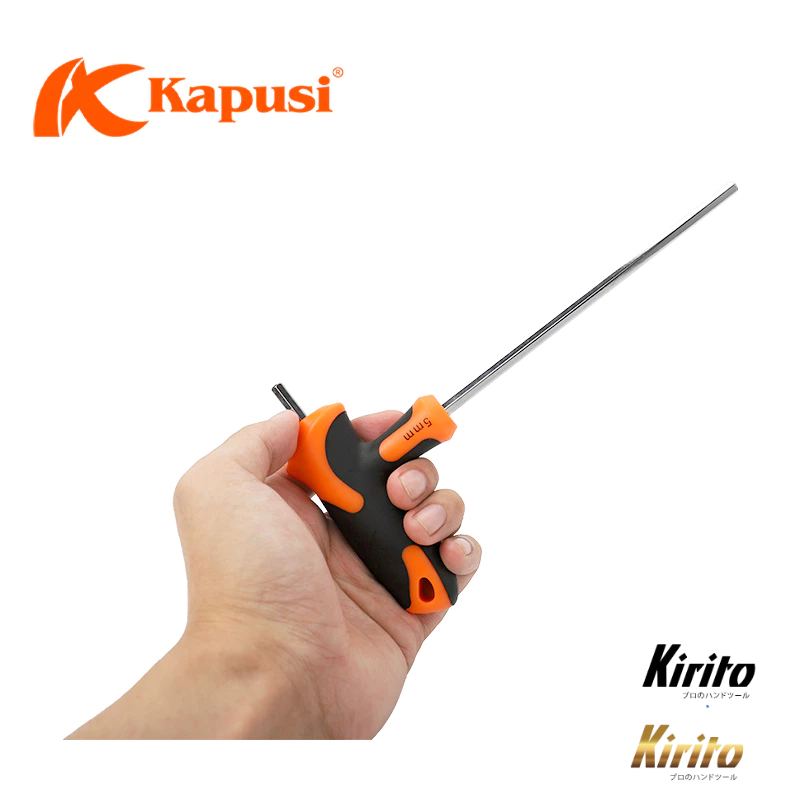 Lục giác bi tay cầm chữ T 2-10mm Kapusi Japan, Thép Crv cao cấp chống gỉ sét, chịu lực