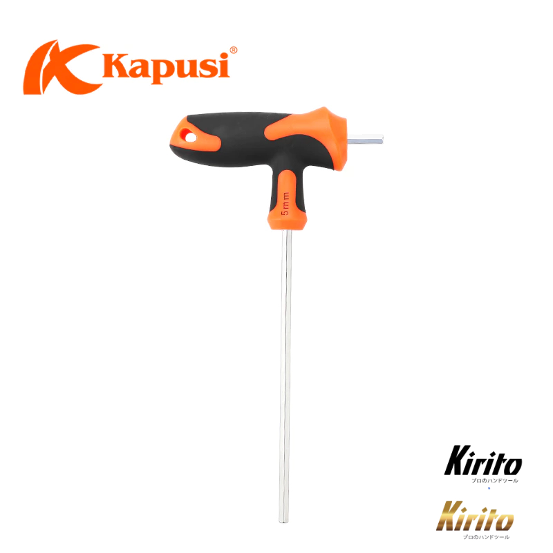 Lục giác bi tay cầm chữ T 2-10mm Kapusi Japan, Thép Crv cao cấp chống gỉ sét, chịu lực