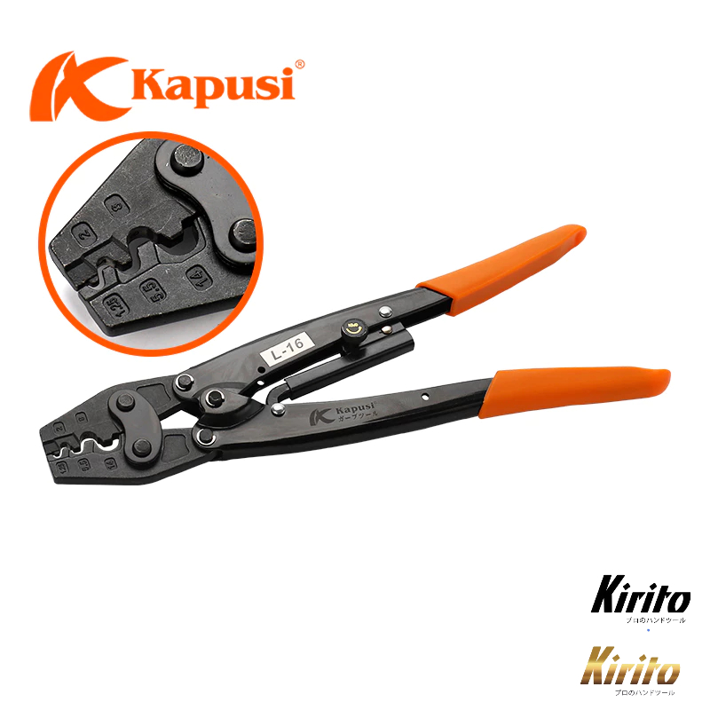Kìm bấm cos cộng lực Kapusi 22L 16L | Kìm ép cote tròn cán dài đa năng
