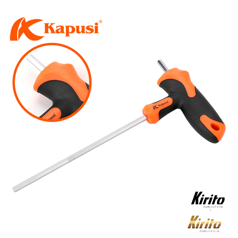 Lục giác bi tay cầm chữ T 2-10mm Kapusi Japan, Thép Crv cao cấp chống gỉ sét, chịu lực