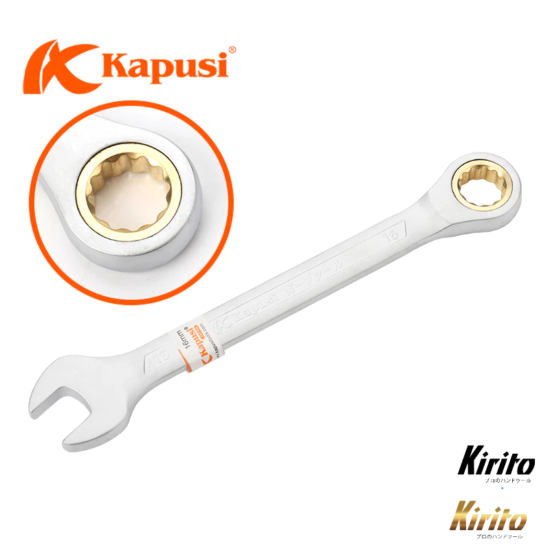 Cờ lê vòng miệng TỰ ĐỘNG Kapusi Japan nhiều size, thép CR-V chịu lực cao 50BV30, bánh cóc 72 răng