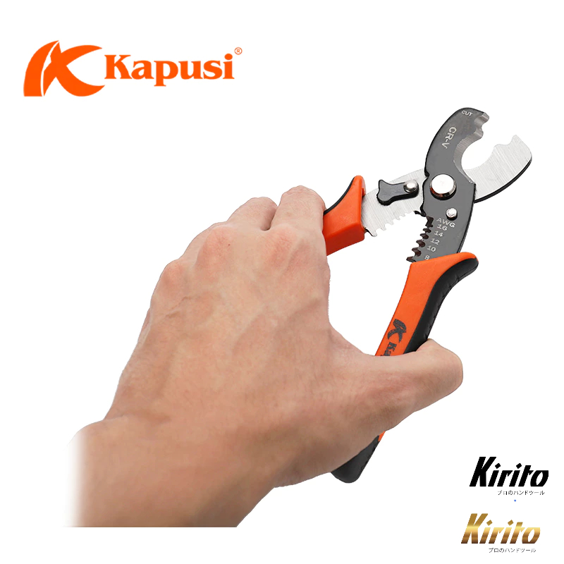 Kìm Cắt Cáp & Tuốt Dây Điện KAPUSI JAPAN K9101 Đa Năng Cắt Cáp 28mm