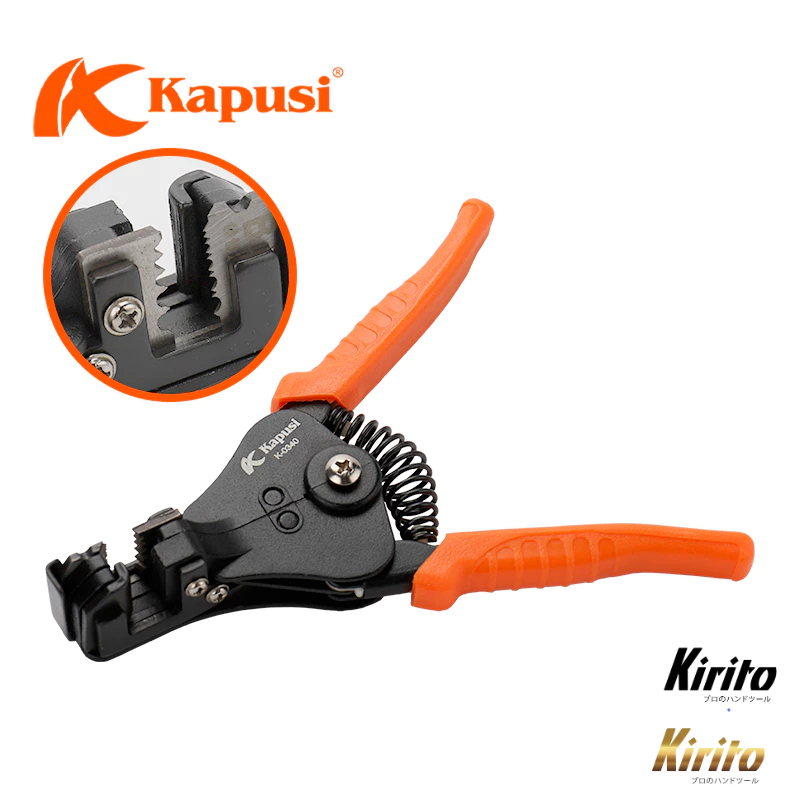 Kìm Tuốt Dây Điện Tự Động Kapusi K0340 Cao Cấp – Tuốt Nhanh 0.5–3.2mm², Chính Xác, Bền Bỉ