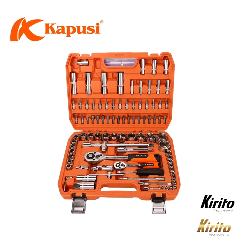Bộ dụng cụ sửa chữa 94 chi tiết hãng KAPUSI K-9828 hệ 1/2 và 1/4 inch, thép Cr-v