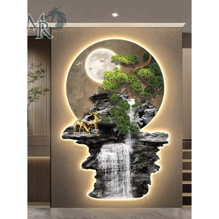 (H9)(HÀNG LOẠI 1)Tranh Phong Cảnh Non Bộ Tích Hợp Đèn Led Có Điều Khiển Từ Xa, Tranh Trang Trí Nhà Cửa