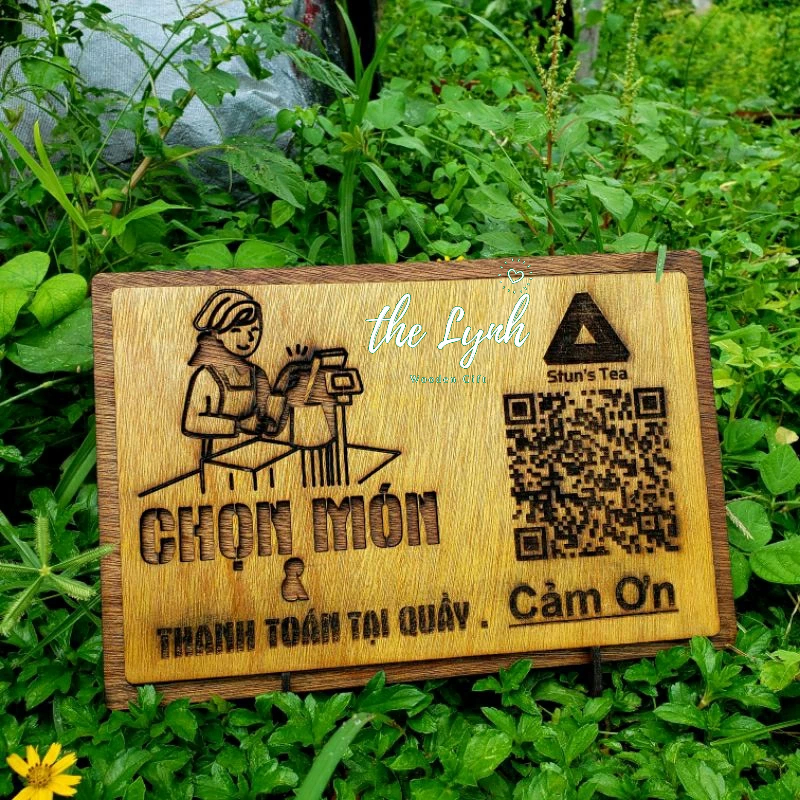 Bảng Gọi món và thanh toán tại quầy - Free Khắc QR,tên quán